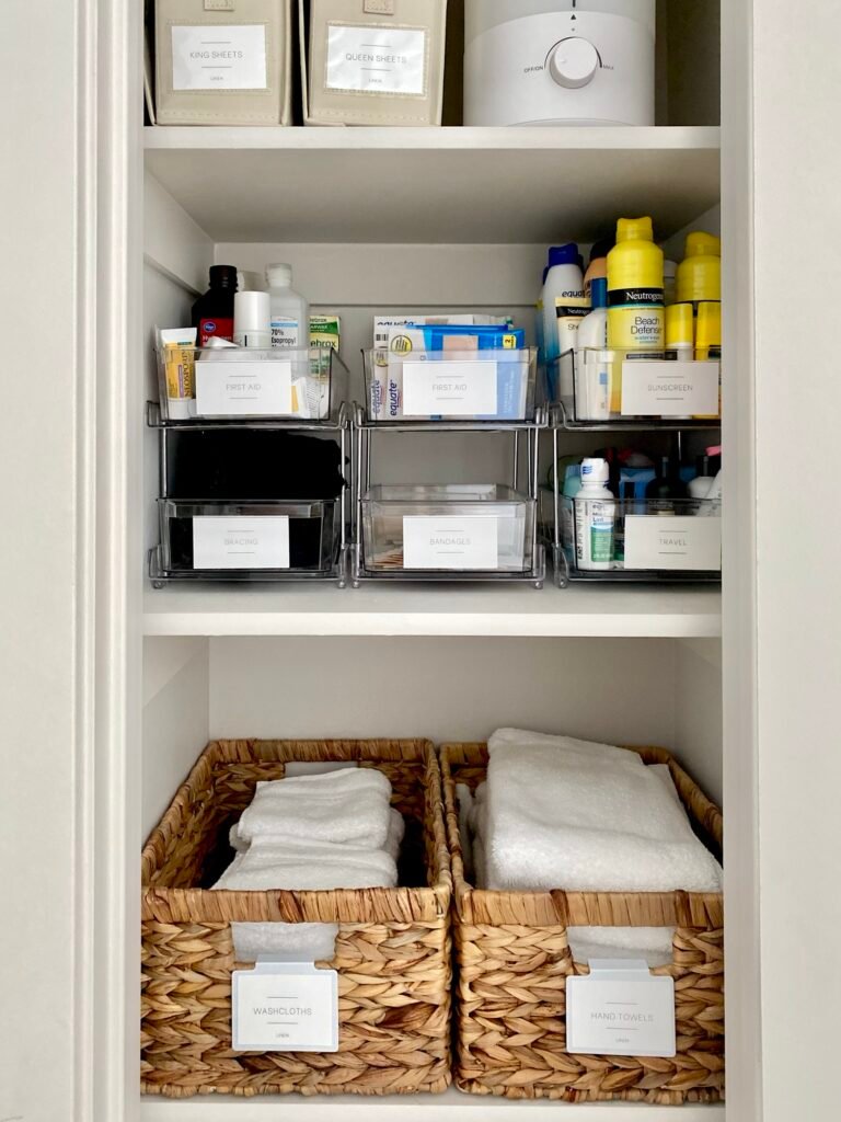 Linen closet organization